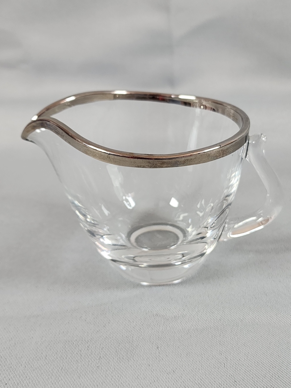 Vintage Fostoria Contour Creamer featuring a Silver Rim Elegant Table Serveware